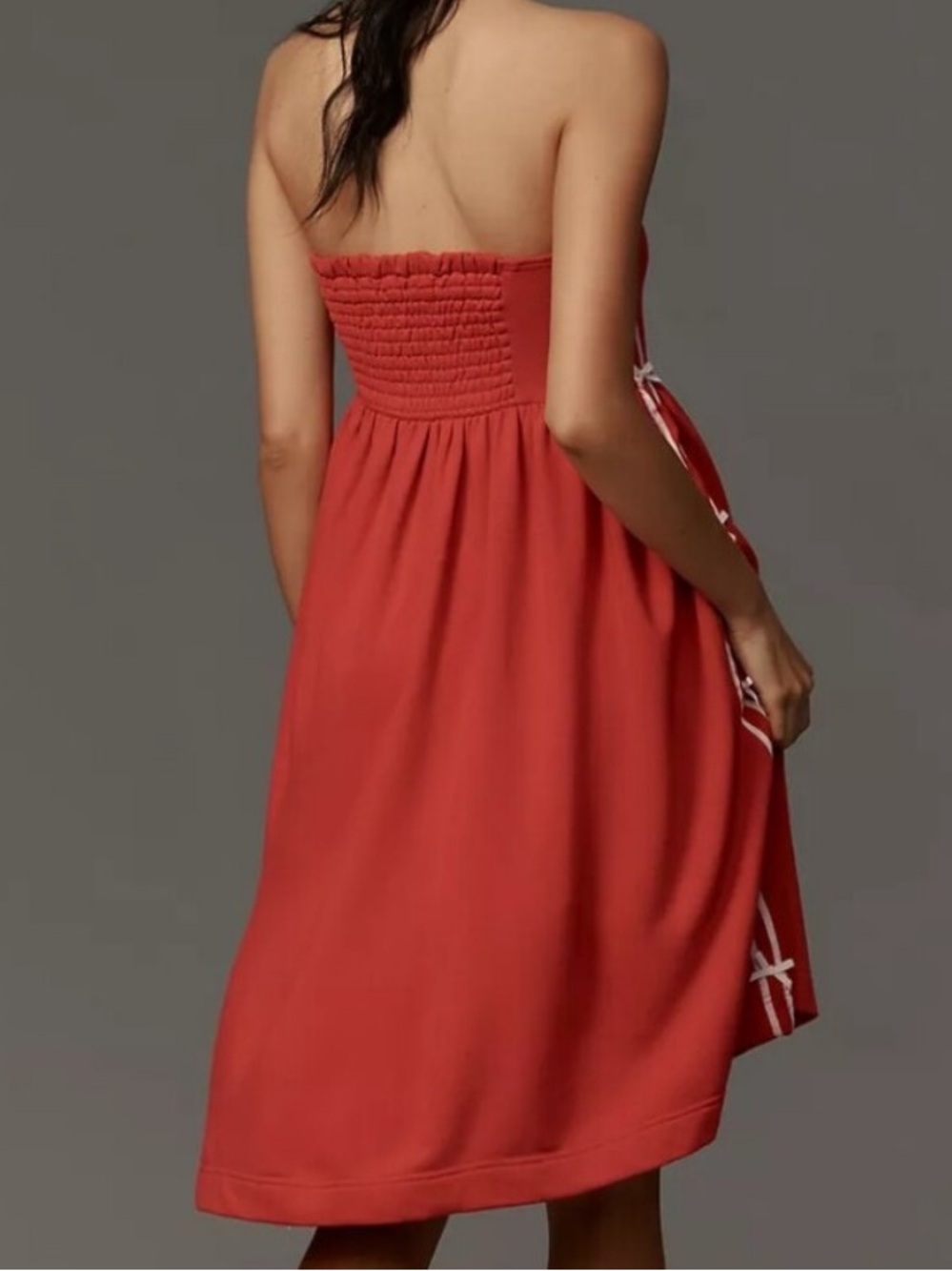 NWT DAILY PRACTICE STRAPLESS SIDE BOW MIDI DRESS - Picture 2 of 4